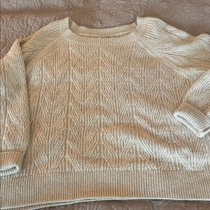 Old Navy Cream Textured Knit Sweater